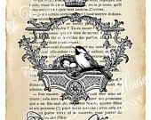 Bird and Nest, Vintage Style Art Print. 8 x 10 inches. by The ...