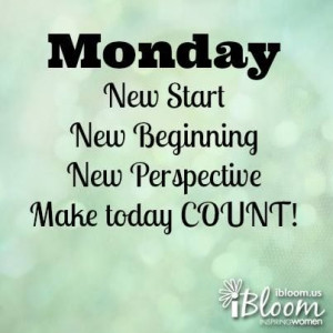 Monday! It's the start of a new week! Whatever happened last week ...