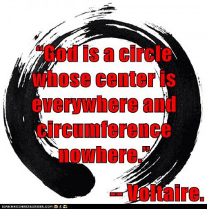 God is a circle whose center is everywhere and circumference nowhere.