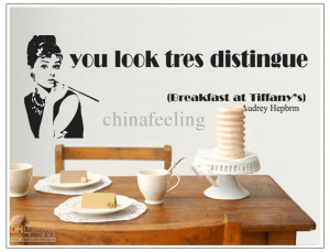 Audrey Hepburn Vinyl wall sticker Breakfast at Tiffany's wall decal ...
