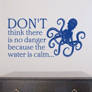 ... Sticker | Wall Decal - Calm water quote with Kraken design - H653K
