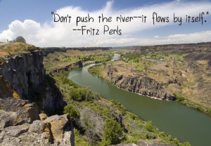 Don't push the river - it flows by itself.