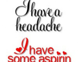 His and Hers iron on decals - I hav e a headache & I have some aspirin ...