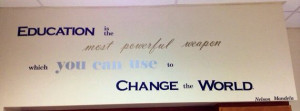 Classroom Wall Vinyl Quote Education is the most powerful weapon on ...