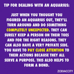 Dealing with an Aquarius