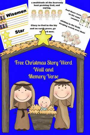 Nativity Word Wall and Picture Memory Verses {Free Printable}