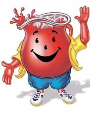 Look closely at the kool-aid man's face.