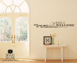 Wall Decal Quote Welcome Word Collage - Vinyl Text Sticker