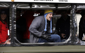 New England Patriots tight end Rob Gronkowsk peeks out of his duck ...
