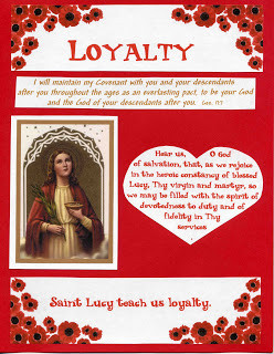 using a quote from an alphabet of catholic saints create a st lucy ...
