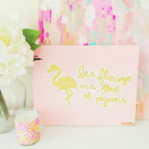 flamingo in a flock 8x10 quote painting by ShelbyRevisArt on Etsy, $20 ...