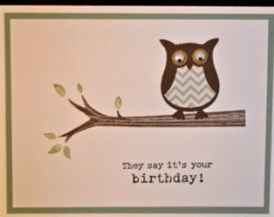 Owl Birthday Card, Childrem Birthday Card, Stampin Up Birthday Card ...