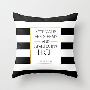 Keep-Your-Heels-Head-And-Standards-High-Coco-Chanel-Quote-Pillow ...