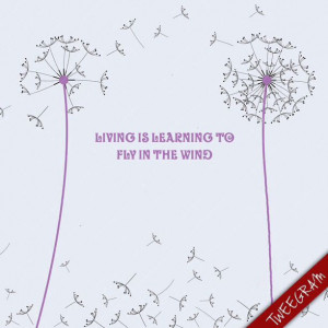 Living is learning to fly in the wind.