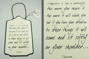 Happiness, Thoreau Quote Enamel Sign