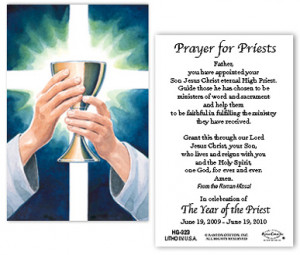 Chalice Prayer Card with Year of the Priest Prayer - Pack of 100 Paper ...