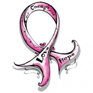 Love Hope Courage Breast Cancer Ribbon – T-Shirt