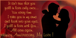 Fall In Love With You Happy Anniversary Quotes