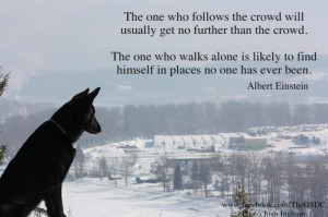 Walk alone, do not follow the crowd!