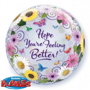Qualatex Bubble Ballon Hope You're Feeling Better Flower