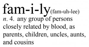 Een woordenboek omschrijving van het begrip family.