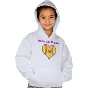 Softball Hoodies for Girls with NAME and MONOGRAM or type in her ...