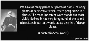 planes of speech as does a painting planes of perspective which create ...