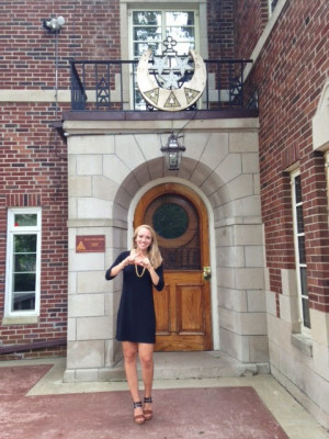 Hayley at the Tri Delta house at Indiana University
