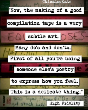 High Fidelity Mix Tape Movie Quote Print p127 by chicalookate, $10.00