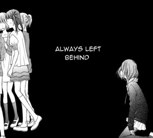 alone, anime girl, black and white, sad