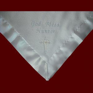 christening snuggle blanket