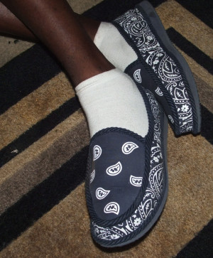 Gangsta Slippers - blue-rag, blue-gangsta, gangsta-shoes, gangsta-blue