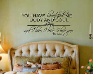 You Have Bewitched Me Pride and Pre judice Quote Vinyl Wall Art ...
