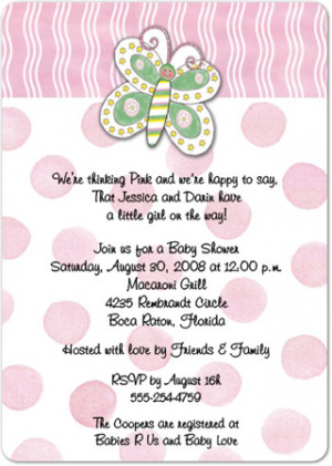 Pink Butterfly Magnet Small Personalized Magnet Invitations