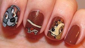 disney nail art designs lady and the tramp