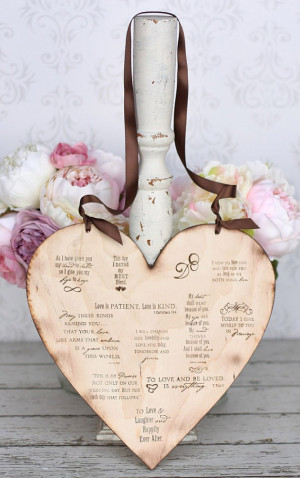 ... Chic 12 Wood Heart filled with Love Quotes by DriftingIdeas, $79.78