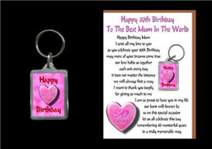 Details about 80TH HAPPY BIRTHDAY MUM CARD AND KEYRING 80 TODAY GIFT