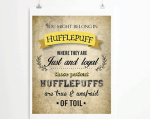 Hufflepuff Print, Harry Po tter Poster, Sorting Hat Typography Print ...