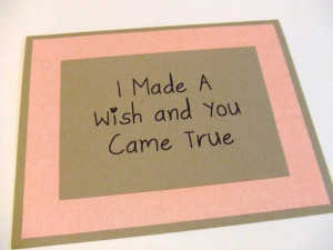 Made A Wish Coral Quote Note Card by prettypetalspaper on Etsy, $3.00