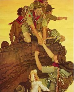 Boy Scout Norman Rockwell Art Print ALL TOGETHER Scouting Memory ...
