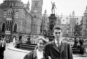 James Watson with his sister Betty, Copenhagen, Denmark. 1951.