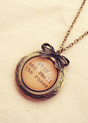 Large Antique Bronze Quote Locket with Bow 