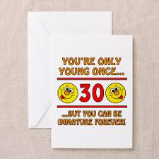 Immature 30th Birthday Greeting Cards (Pk of 20) for