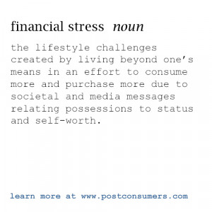 What is the relationship between financial stress and consumerism?