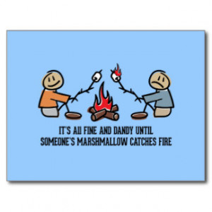 Funny Camping Saying and Cartoon Post Card