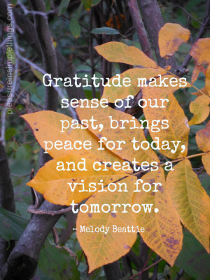 gratitude quote with fall leaves