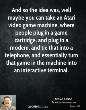 ... modem, and tie that into a telephone, and essentially turn that game