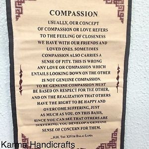 ... -Buddhist-COMPASSION-H-H-Dalai-Lama-Quote-Wall-Hanging-Thanka-Nepal