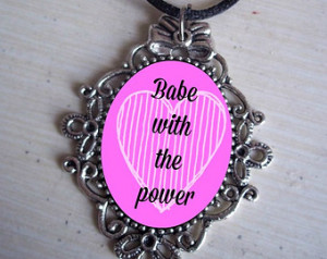 Babe with the power necklace // Pow erful women necklace // Feminist ...