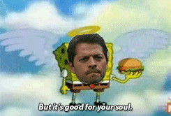 ... spongebob my shit sam winchester castiel soulless!sam gif warning